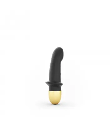 Mini ljubimec polnilni vibrator Črno-zlato