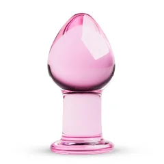 Steklen analni čep Pink Glass