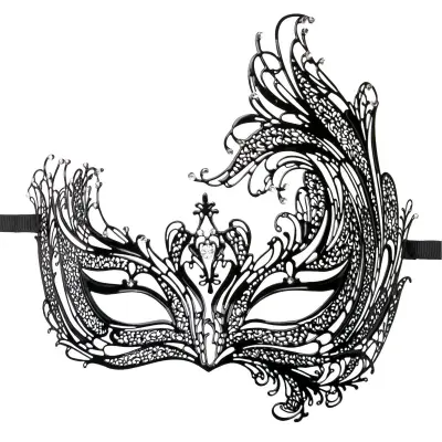 Kovinska maska Asymmetrical, črna