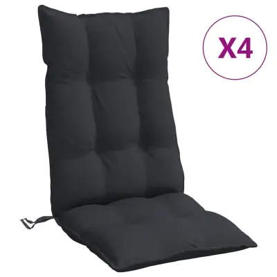 vidaXL Blazine za stole 4 kosi črna oxford tkanina