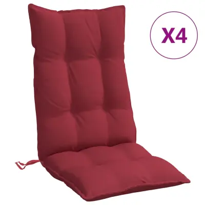 vidaXL Blazine za stole 4 kosi vinsko rdeča oxford tkanina