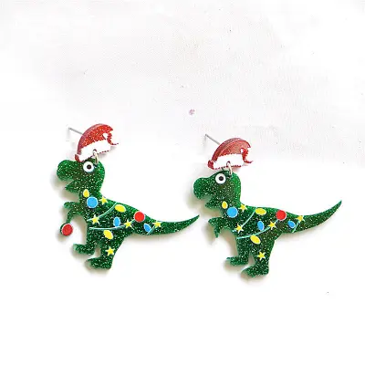 Božični uhani Kreativni akrilni uhani (dinozavri)
