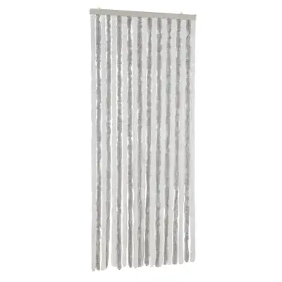 vidaXL Zavesa proti mrčesu svetlo siva in bela 90x220 cm šenilja
