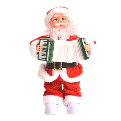 Električna glasbena lutka Santa Claus, otroška igrača, božična dekoracija
