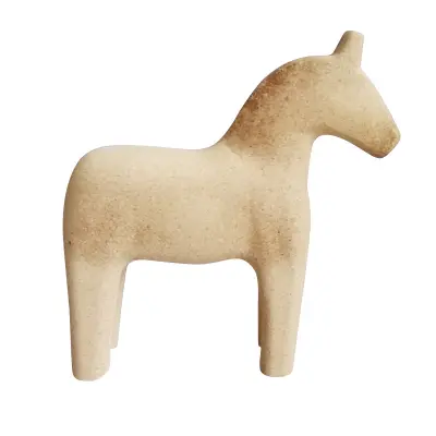 Ročno izdelani starši in otroci leseni živalski okraski za konje (majhni)