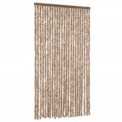 vidaXL Zavesa proti mrčesu bež in temno rjava 100x220 cm šenilja