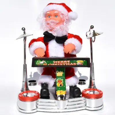 Električna glasba Santa Claus Doll Ornament božično darilo (igranje klavirja)