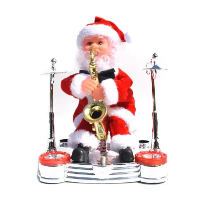Električna glasba Santa Claus Doll Ornament božično darilo (saksofon)