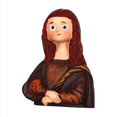 Zanimiva svetovno znana slikarska smola, magnetni magnet za hladilnik (Mona Lisa B)