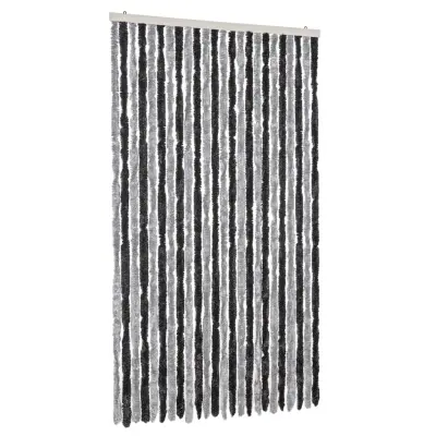 vidaXL Zavesa proti mrčesu siva in črna 100x220 cm šenilja