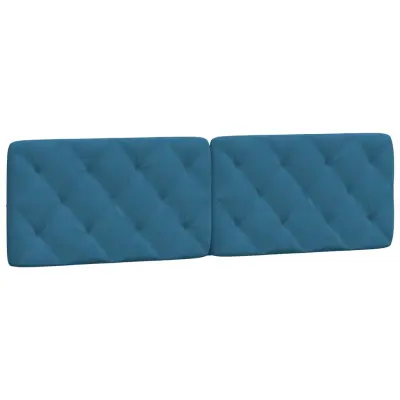 vidaXL Vzglavna stranica modra 180 cm žamet