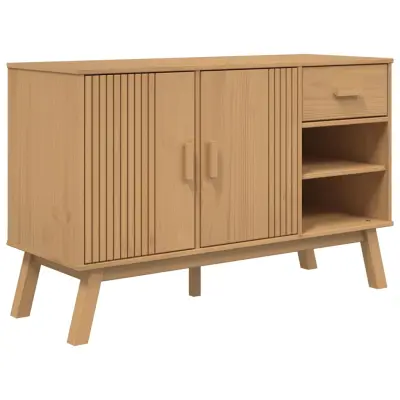 vidaXL Komoda OLDEN rjava 114x43x73,5 cm trdna borovina