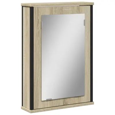 vidaXL Kopalniška omarica z ogledalom sonoma hrast 42x12x60 cm