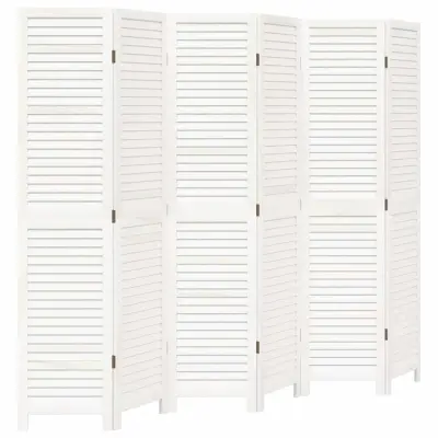 vidaXL Paravan 6-delni bel trden les pavlovnije