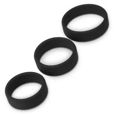 3 obroči paket za penis Power Ring Black