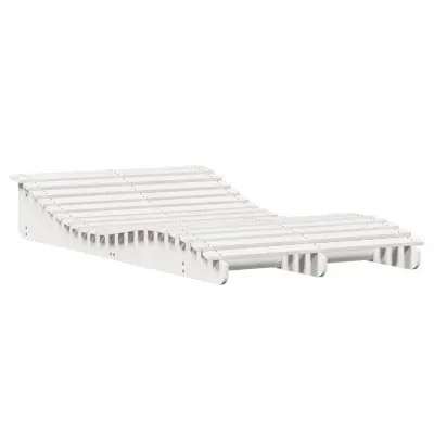 vidaXL Ležalnik bel 205x110x31,5 cm trdna borovina