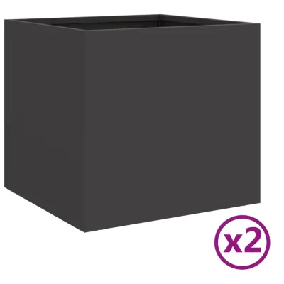 vidaXL Cvetlično korito 2 kosa črno 32x30x29 cm jeklo