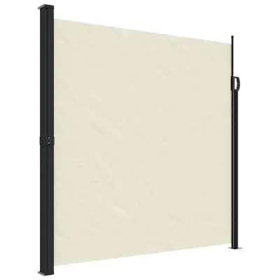 vidaXL Zložljiva stranska tenda krem 200x600 cm