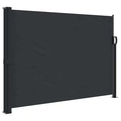 vidaXL Zložljiva stranska tenda črna 140x600 cm