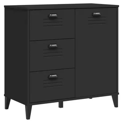 vidaXL Komoda VIKEN črna 80x40x80 cm inženirski les