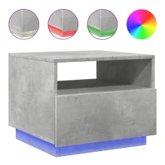 vidaXL Klubska mizica z LED lučkami betonsko siva 50x49x40 cm