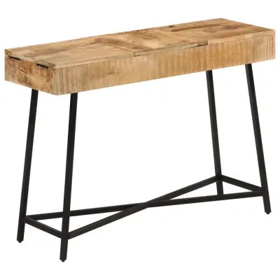 vidaXL Toaletna miza 105x35x75 cm trden robusten mangov les in železo