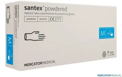 Rokavice iz lateksa v prahu/100pcs