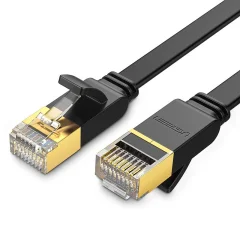 Ploščati patch kabel kabel LAN omrežni kabel STP RJ45 Cat 7 10Gbps 10m črn