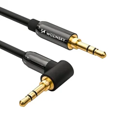 AUX kabel kotni moški-moški mini jack kabel 1,5 m črn