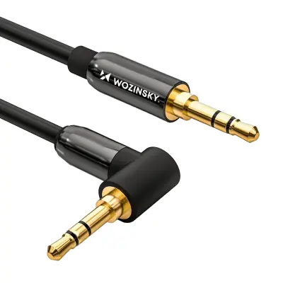 AUX kabel kotni moški-moški mini jack kabel 1,5 m črn