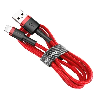 Vzdržljiv gibljiv kabel USB kabel Iphone Iphone Lightning QC3.0 2.4A 0.5M rdeč