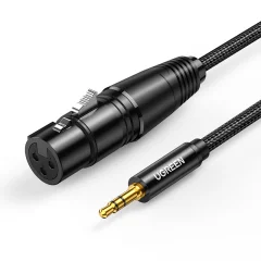 Kabel audio kabel 3,5 mm mini jack (moški) - XLR (ženski) 1m črn