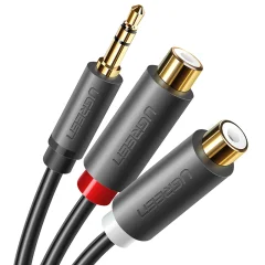 Kabel audio jack adapter kabel 3,5 mm moški - 2x RCA ženski 0,25 m siv