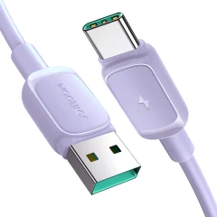 Kabel USB-A - USB-C 3A 1,2m vijoličen