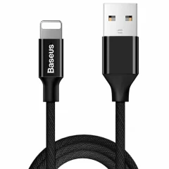 Pleten kabel USB - iPhone Lightning 1,8 m - črn
