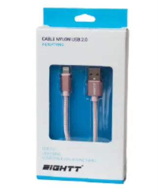 Kabel osemt USB strele 1M Trenzado avtorice Nylon Rosa