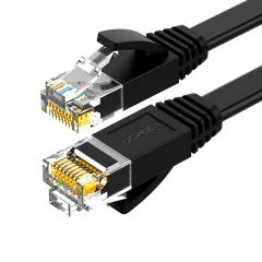 Flat LAN RJ45 Ethernet Cat povezovalni kabel. 6 10m črna