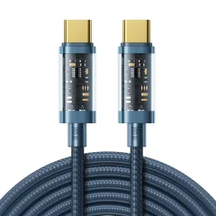 Močan pleten kabel USB-C 100W 2m modre barve