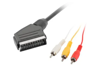 Kabel Euroconector Lanberg Macho/3x RCA macho 1,8m
