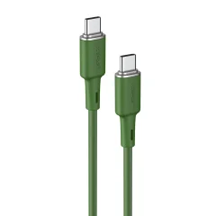 USB-C kabel 60W 20V 3A 1,2m olivno zelen