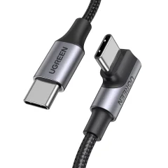 Pleten kotni kabel USB-C 480Mb/s, 2m, črno-siv
