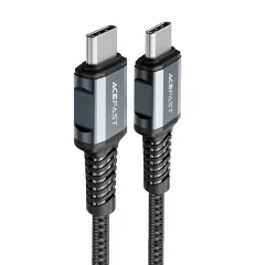 Pleten kabel USB-C 60W 20V 3A 1,2m siv