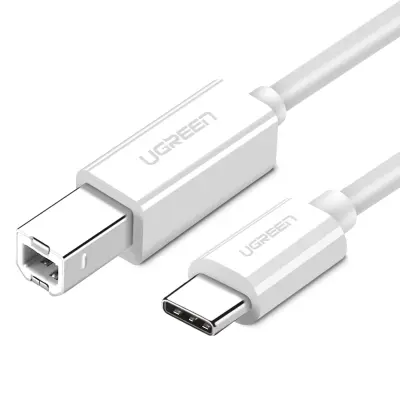 USB-C - USB-B tiskalniški kabel 480Mb/s 1m bel