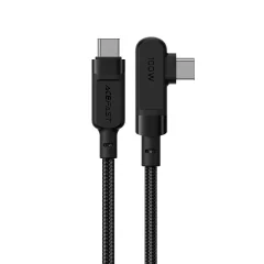 Pleten kotni kabel USB-C 100W 20V 5A 2m črn