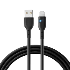 iPhone kabel z LED indikatorjem USB - Lightning 2.4A 2m črn