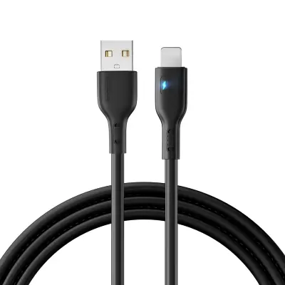 iPhone kabel z LED indikatorjem USB - Lightning 2.4A 2m črn