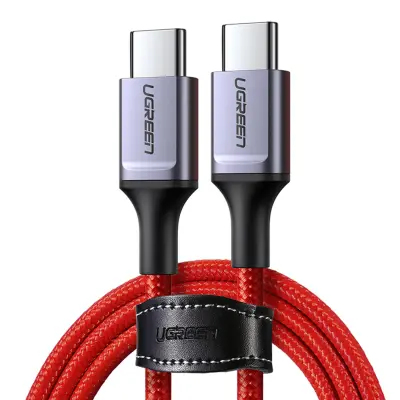 Pleteni kabel USB-C - USB-C 2.0 3A rdeč