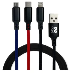 Kabel Subblim Premium 3in1 (Micro USB+tipa C+osvetlitev)