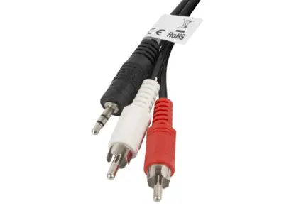 Kabel Estereo Lanberg Jack 3,5 mm/2x RCA macho 2m