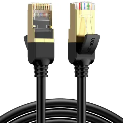 STP RJ45 Cat 7 patch cord mrežni kabel 15m črn